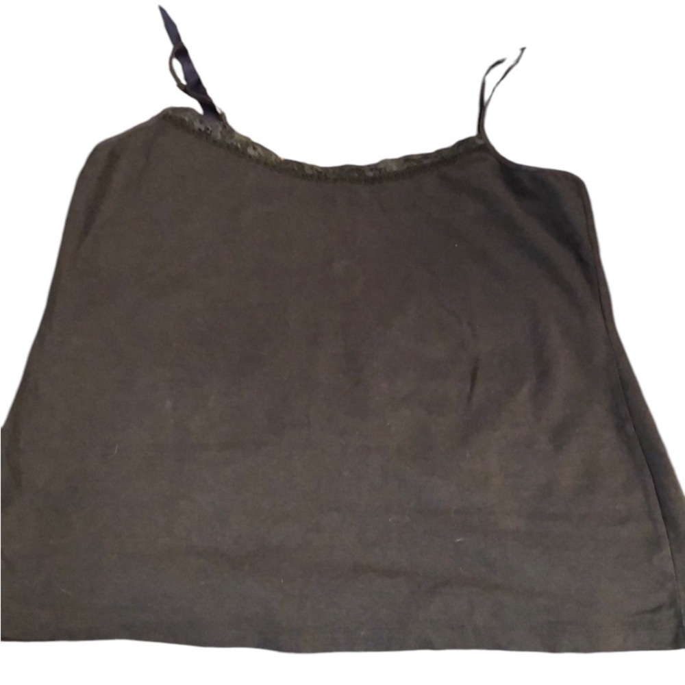 Loft by Ann Taylor size X-Large dark green camisole adjustable straps lace trim